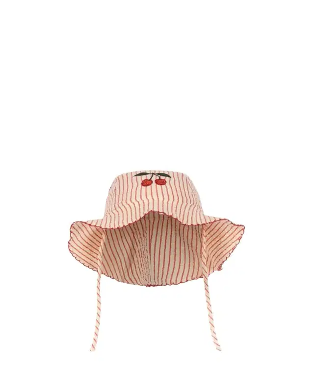 Konges Slojd Girl's Ellie Striped Cherry Sun Hat, Size 0M-8