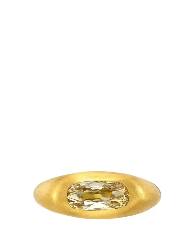 DARIUS 18K Yellow Gold Fancy Yellow-Brown Diamond Signet Ring, 1.13tcw