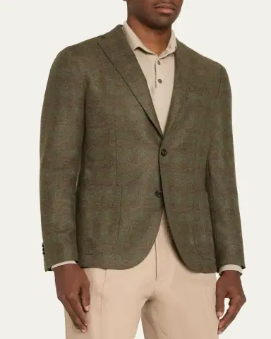 Boglioli Men's K-Jacket Plaid Single-Breasted Sport Coat | Thumbnail 4 Boglioli Men's K-Jacket Plaid Single-Breasted Sport Coat | Thumbnail 4