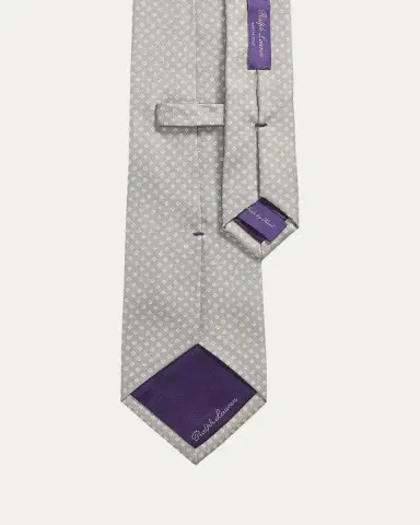 Ralph Lauren Purple Label Men's Twill Micro-Geometric Tie | Thumbnail 2 Ralph Lauren Purple Label Men's Twill Micro-Geometric Tie | Thumbnail 2