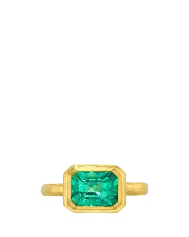 DARIUS 18K Yellow Gold Emerald Ziggurat Ring | Thumbnail 1