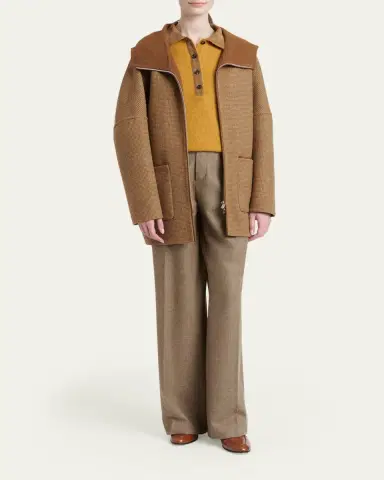 Kiton Houndstooth Wool-Cashmere Hooded Overcoat | Thumbnail 2 Kiton Houndstooth Wool-Cashmere Hooded Overcoat | Thumbnail 2