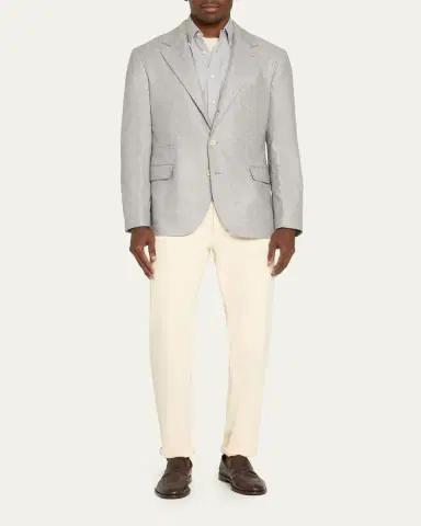 Brunello Cucinelli Men's Cavallery Silk and Cashmere Single-Breasted Sport Coat | Thumbnail 2