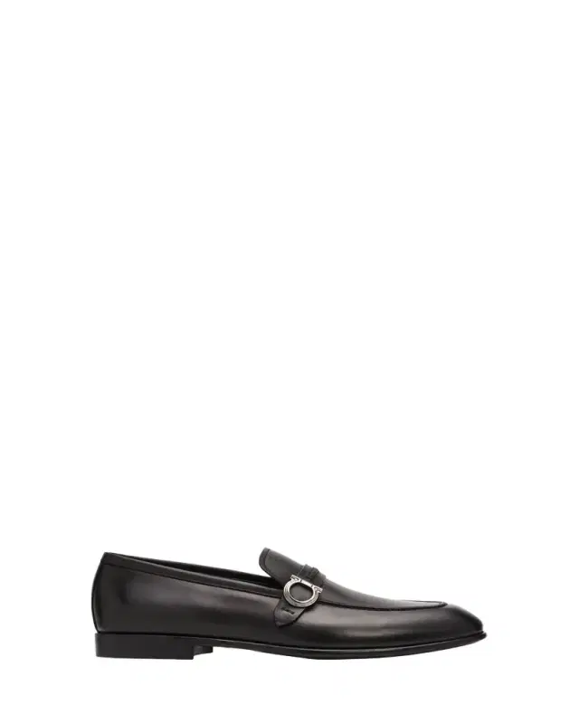 Ferragamo Men's Terence Calfskin Gancini Saddle-Strap Loafers