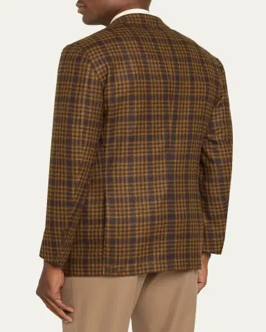 Cesare Attolini Men's Cashmere Plaid Single-Breasted Sport Coat | Thumbnail 3