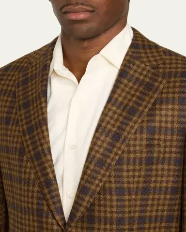 Cesare Attolini Men's Cashmere Plaid Single-Breasted Sport Coat | Thumbnail 5