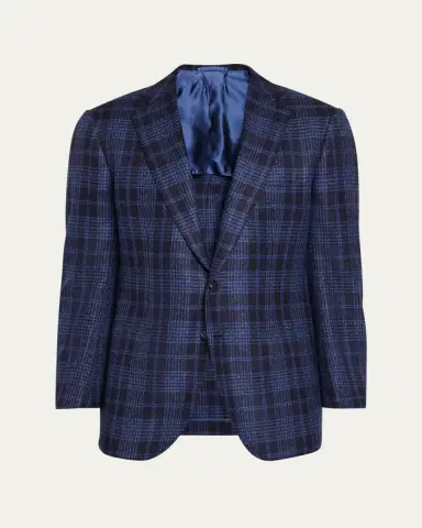 Cesare Attolini Men's Cashmere Plaid Single-Breasted Sport Coat | Thumbnail 6