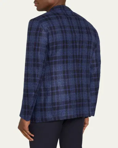 Cesare Attolini Men's Cashmere Plaid Single-Breasted Sport Coat | Thumbnail 8