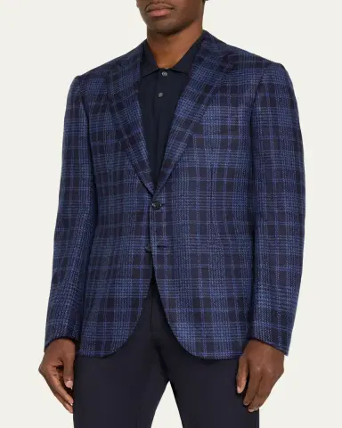 Cesare Attolini Men's Cashmere Plaid Single-Breasted Sport Coat | Thumbnail 9