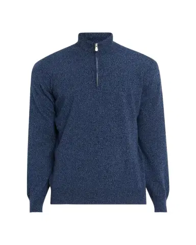 Brunello Cucinelli Men's Cashmere Mouline Quarter-Zip Sweater | Thumbnail 1