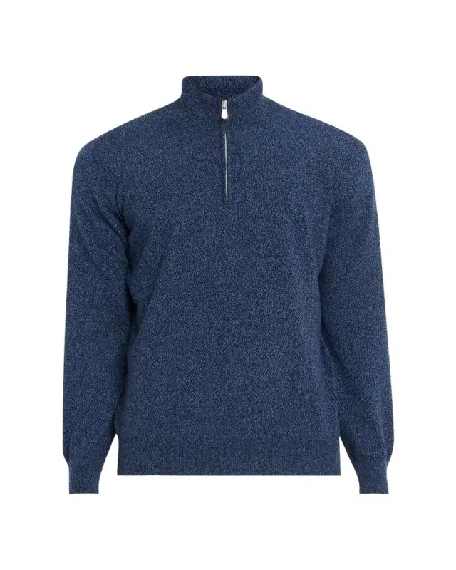 Brunello Cucinelli Men's Cashmere Mouline Quarter-Zip Sweater