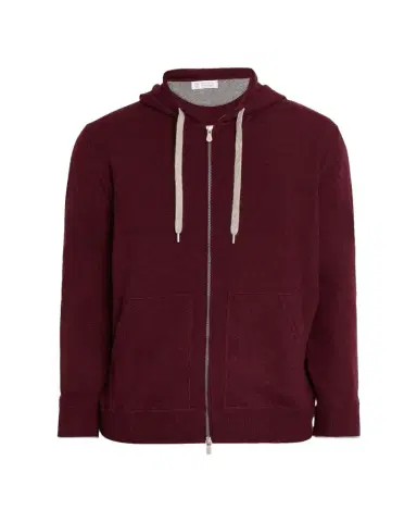 Brunello Cucinelli Men's Cashmere Knit Full-Zip Hoodie | Thumbnail 1