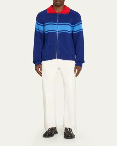 Marni Colorblocked Cotton Zip-Front Cardigan | Thumbnail 2