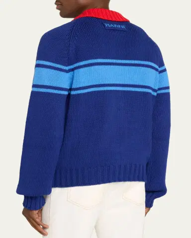 Marni Colorblocked Cotton Zip-Front Cardigan | Thumbnail 3