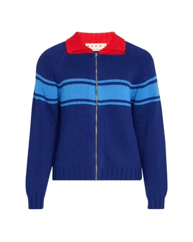 Marni Colorblocked Cotton Zip-Front Cardigan | Thumbnail 1