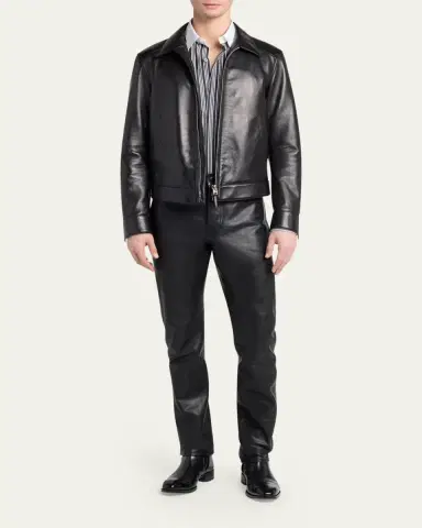 Tom Ford Men's Cotton Multi-Stripe Contrast-Trim Sport Shirt | Thumbnail 2