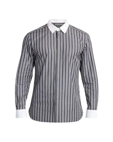 Tom Ford Men's Cotton Multi-Stripe Contrast-Trim Sport Shirt | Thumbnail 1