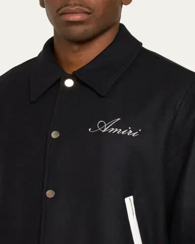 AMIRI Men's Wool Bones Snap-Front Blouson | Thumbnail 5