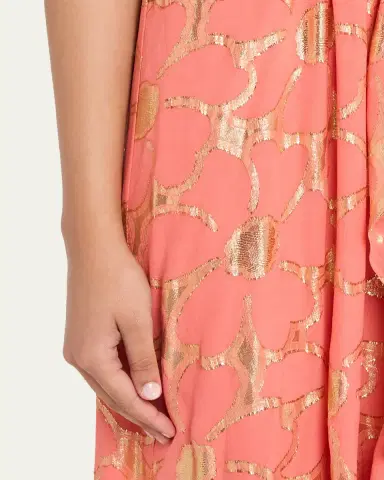 Ramy Brook Stephanie Metallic Floral Halter Maxi Dress | Thumbnail 5