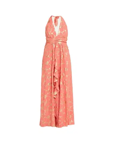 Ramy Brook Stephanie Metallic Floral Halter Maxi Dress | Thumbnail 1