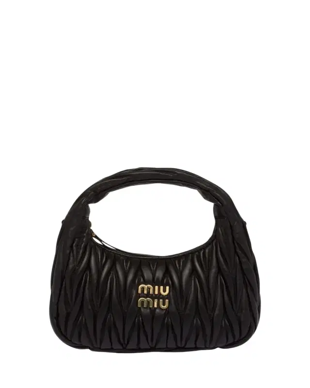 Miu Miu Matelasse Quilted Top Handle Hobo Bag
