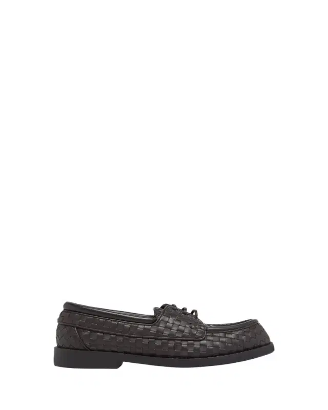 Bottega Veneta Men's Pier Intrecciato Leather Boat Shoes