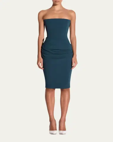 Alex Perry Strapless Draped Stretch Crepe Longline Dress | Thumbnail 2 Alex Perry Strapless Draped Stretch Crepe Longline Dress | Thumbnail 2