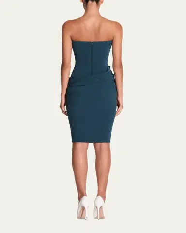 Alex Perry Strapless Draped Stretch Crepe Longline Dress | Thumbnail 3 Alex Perry Strapless Draped Stretch Crepe Longline Dress | Thumbnail 3