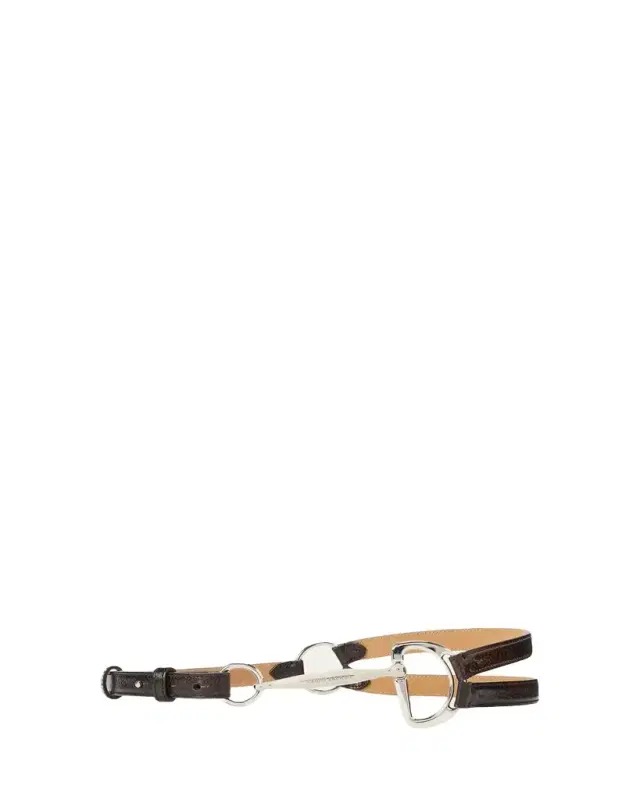 Ralph Lauren Collection Distressed Equestrian Skinny Belt