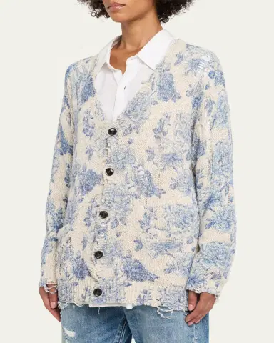 R13 Printed Boyfriend Cardigan | Thumbnail 4 R13 Printed Boyfriend Cardigan | Thumbnail 4
