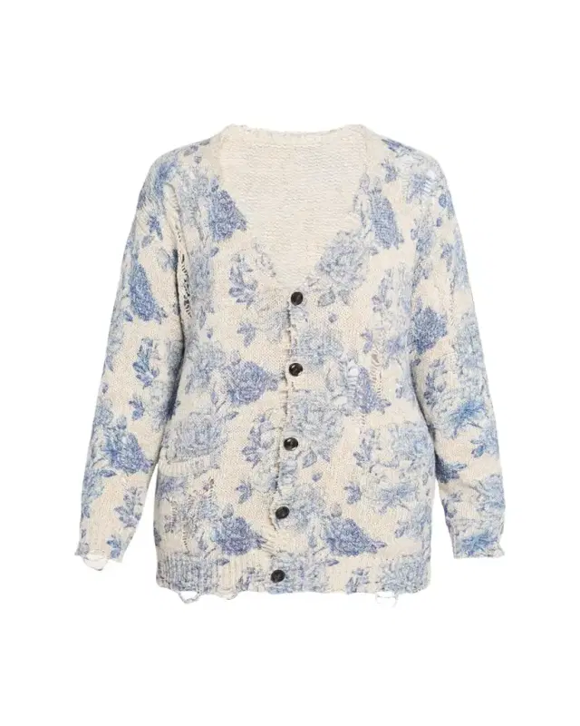 Printed Boyfriend Cardigan