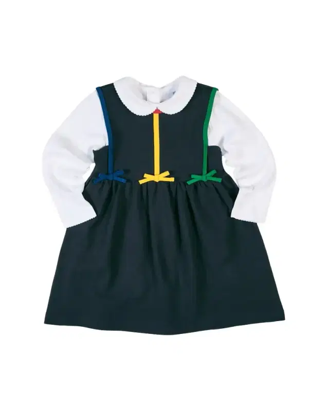 Florence Eiseman Girl's Pique Knit Dress & Shirt Set, Size 2T-