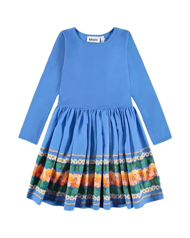 Molo Girl's Casie Long-Sleeve Organic Cotton Dress, Size 7-14
