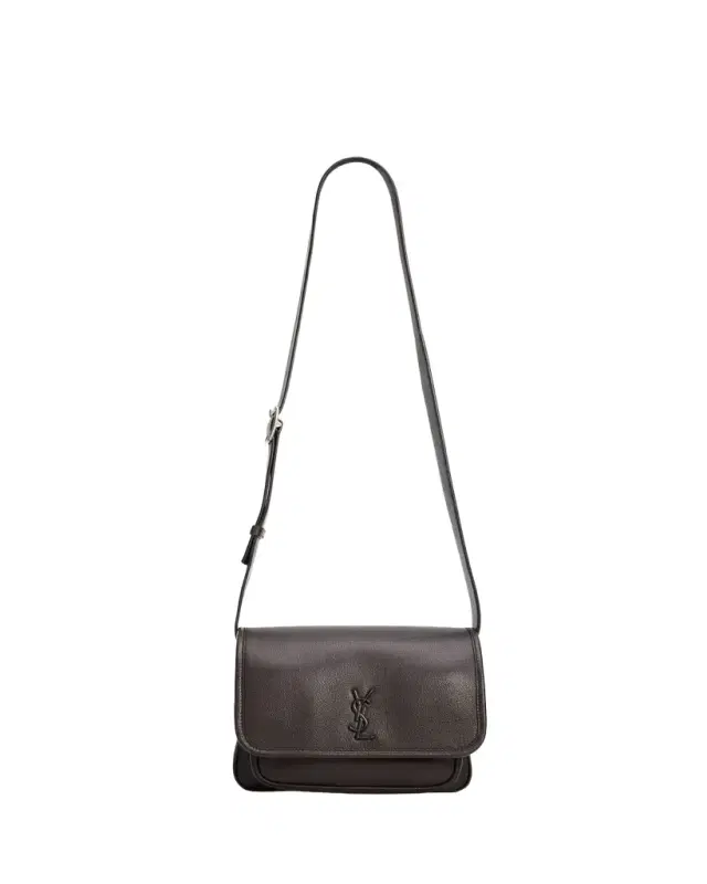 Saint Laurent Men's Niki Small YSL Messenger Bag in Grained Leather