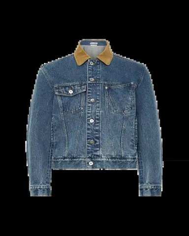 JW Anderson Mens Corduroy-Collar Twisted Pocket Denim Jacket | Thumbnail 2