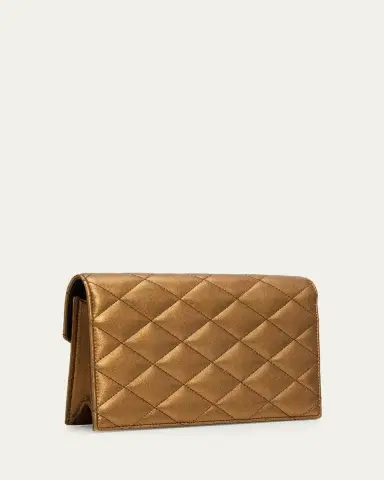 Saint Laurent Envelope Small YSL Wallet on Chain in Metallic Leather | Thumbnail 3 Saint Laurent Envelope Small YSL Wallet on Chain in Metallic Leather | Thumbnail 3