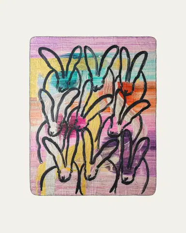 Hunt Slonem Best Bunnies Reversible Throw Blanket, 60" x 80" | Thumbnail 3