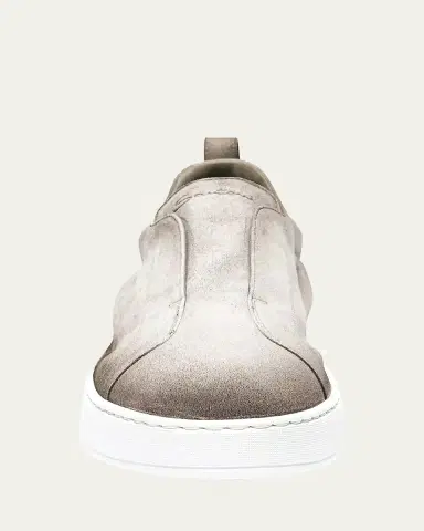 Santoni Men's Victory Logo Suede Slip-On Sneakers | Thumbnail 6 Santoni Men's Victory Logo Suede Slip-On Sneakers | Thumbnail 6