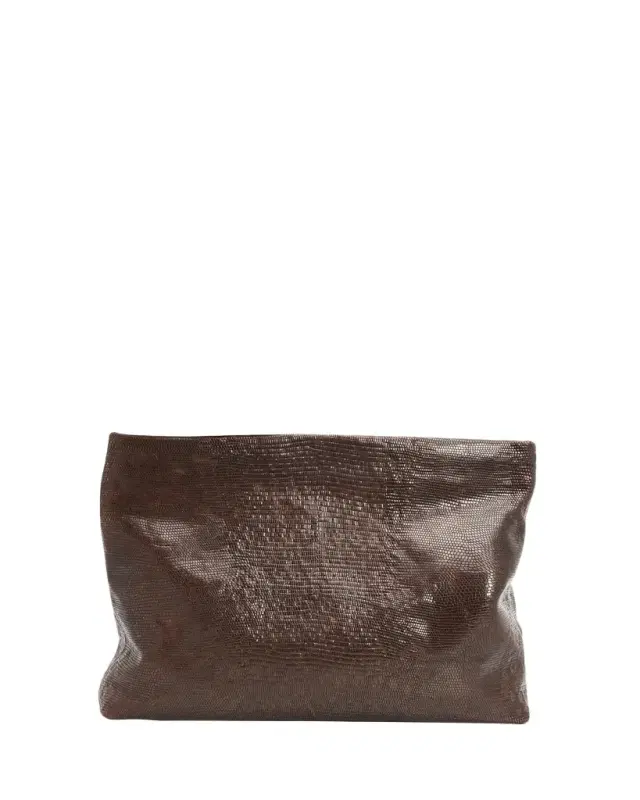 Nili Lotan Jerry Lizard-Embossed Leather Clutch Bag