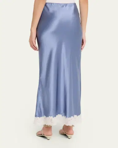 LoveShackFancy Janella Lace-Hem Silk Maxi Skirt | Thumbnail 3 LoveShackFancy Janella Lace-Hem Silk Maxi Skirt | Thumbnail 3