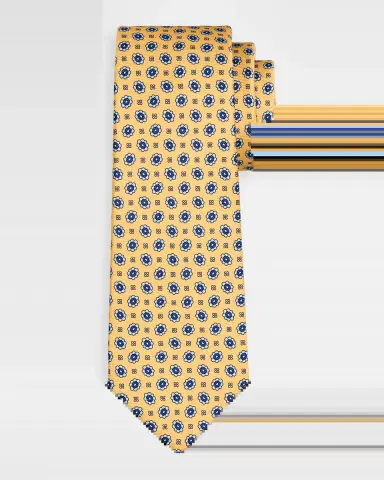 Kiton Men's Silk Micro-Floral 7-Fold Tie | Thumbnail 2