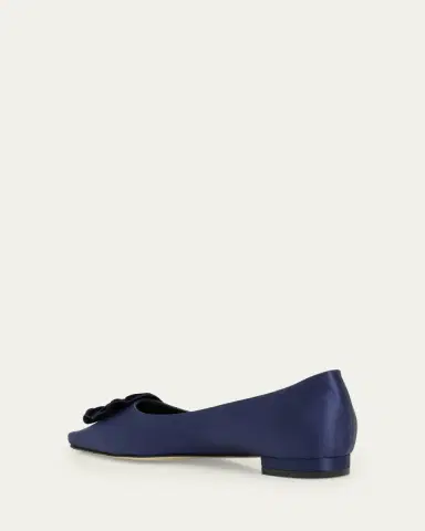 Manolo Blahnik Fortan Satin Ballerina Flats | Thumbnail 2