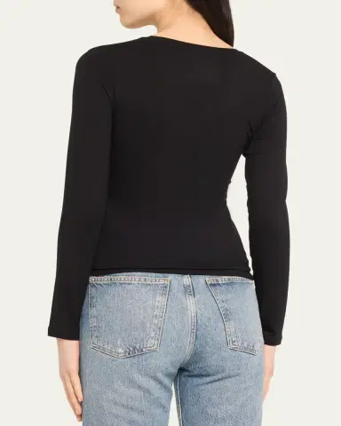 MAJESTIC FILATURES Soft Touch Long-Sleeve V-Neck Tee | Thumbnail 3 MAJESTIC FILATURES Soft Touch Long-Sleeve V-Neck Tee | Thumbnail 3