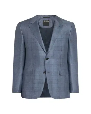 Zegna Men's Cashmere and Silk Plaid Sport Coat | Thumbnail 1