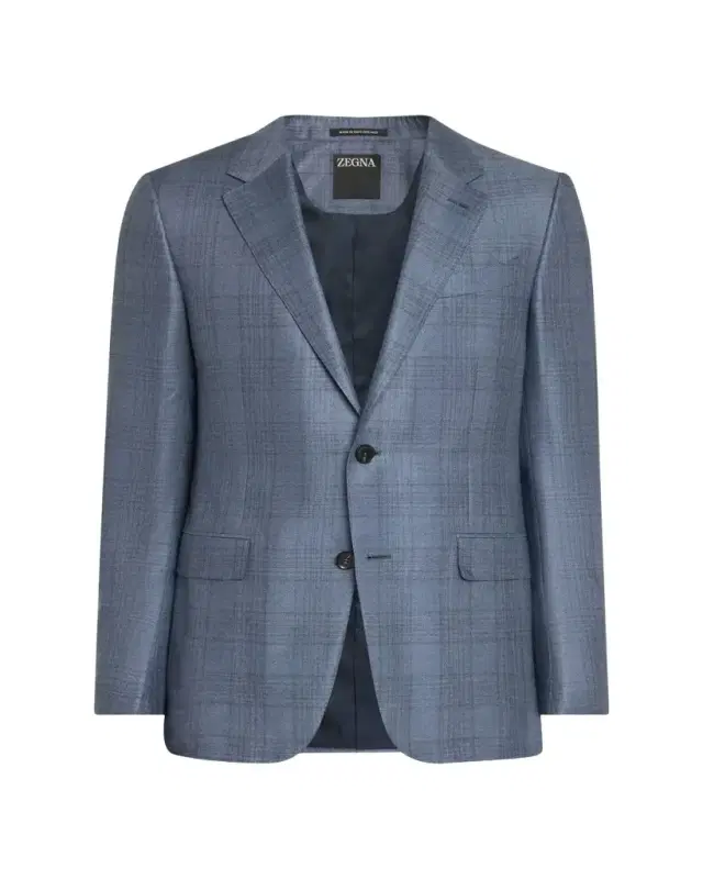 ZEGNA Men's Cashmere and Silk Plaid Sport Coat