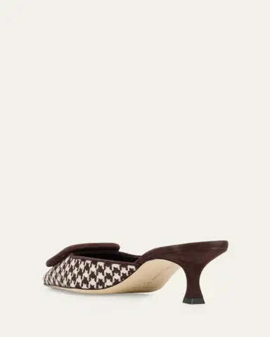 Manolo Blahnik 50mm Maysalebi Houndstooth Mule Pumps | Thumbnail 2 Manolo Blahnik 50mm Maysalebi Houndstooth Mule Pumps | Thumbnail 2
