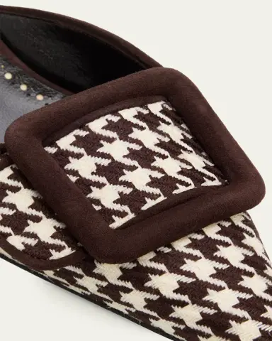 Manolo Blahnik 50mm Maysalebi Houndstooth Mule Pumps | Thumbnail 3 Manolo Blahnik 50mm Maysalebi Houndstooth Mule Pumps | Thumbnail 3