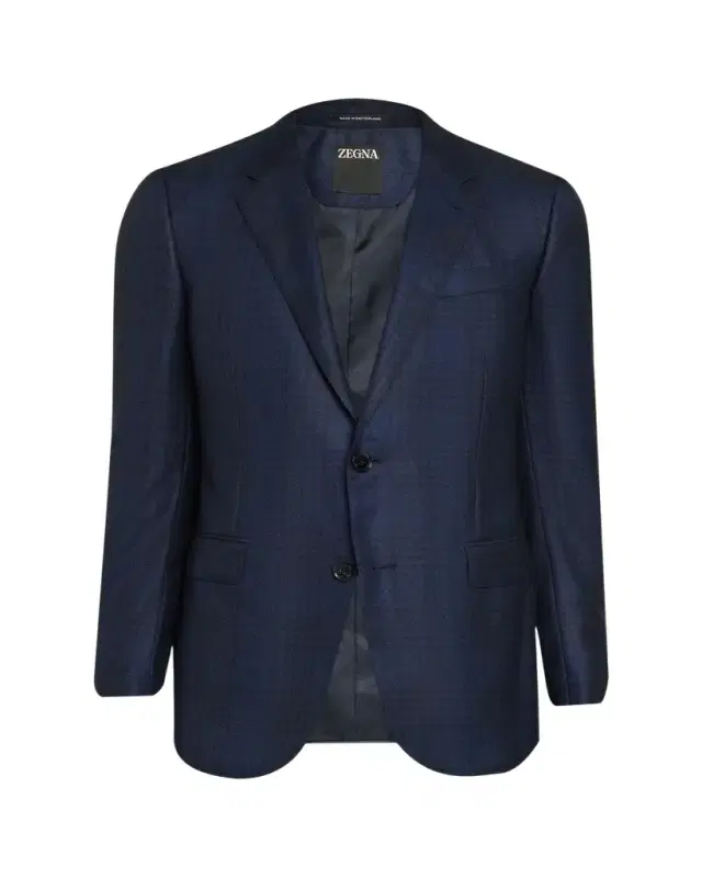 ZEGNA Men's Cashmere and Silk Check Single-Breasted Sport Coat