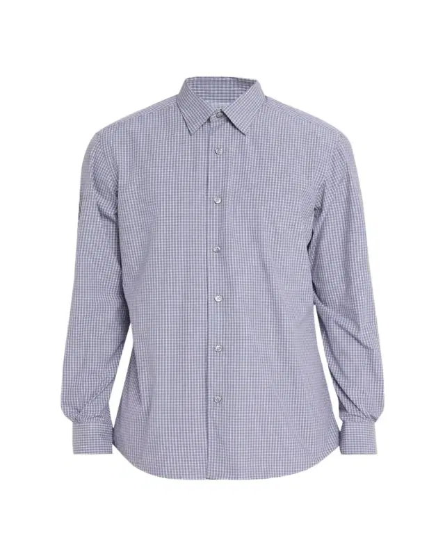ZEGNA Men's Centoquaranta Cotton Micro-Plaid Button-Front Shirt