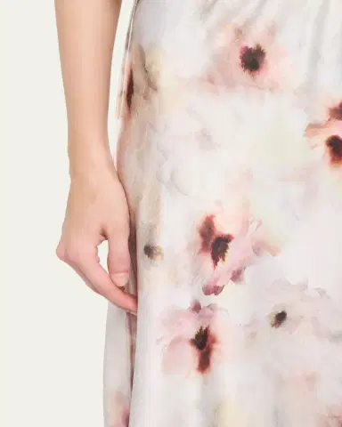 Vince Watercolor Floral Midi Skirt | Thumbnail 5 Vince Watercolor Floral Midi Skirt | Thumbnail 5